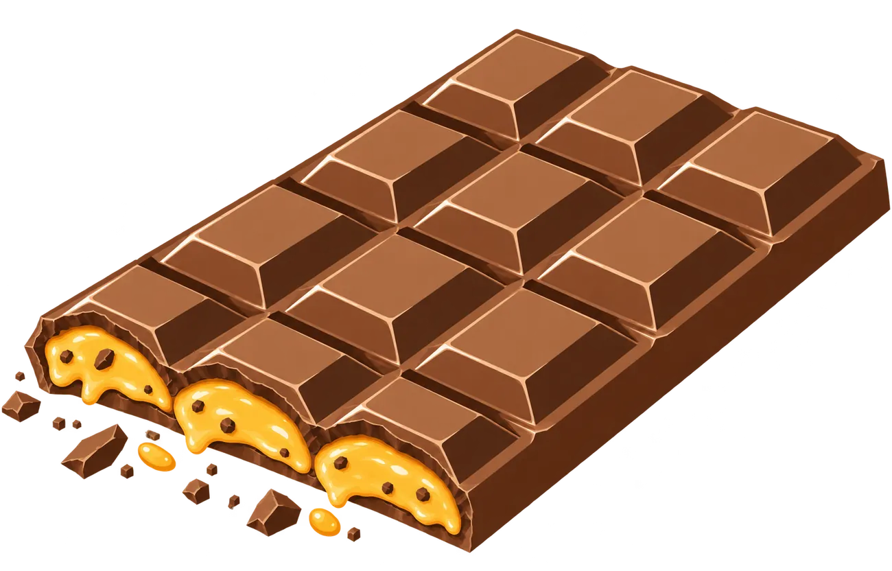 Salted Caramel bar broken open