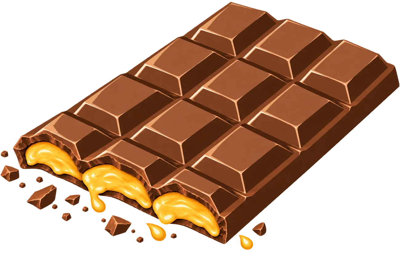 Peanut bar broken open
